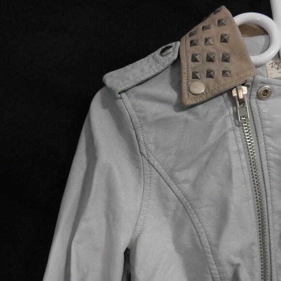 Vintage - RD STYLE | small petite | Chic Studded Collar Faux Leather Jacket - Picture 3 of 16
